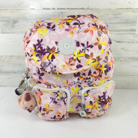 KIPLING KI0367 Fiona Travel Medium Backpack Polyester Falling Floral Multi *VGC* main image 7